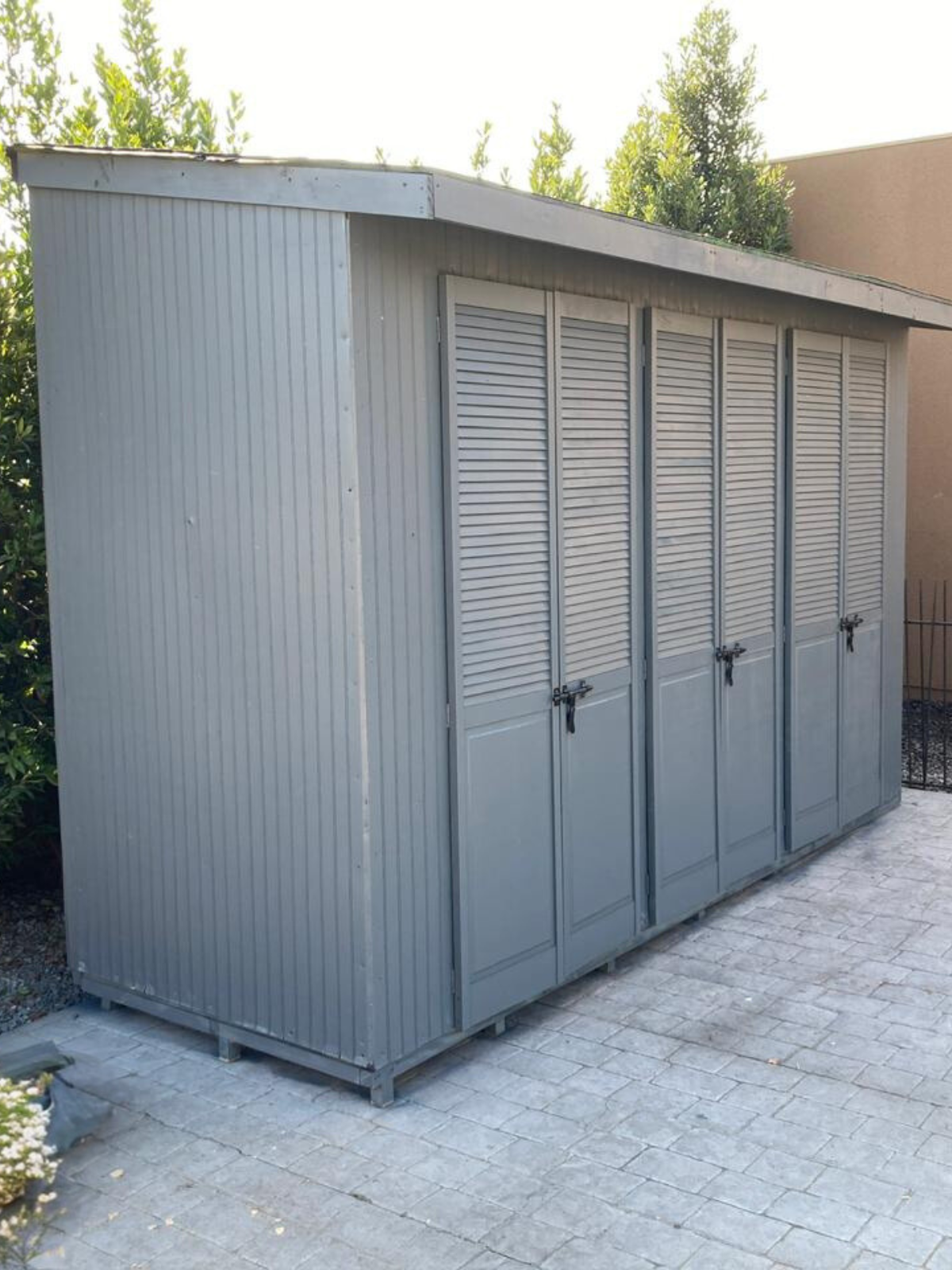 Bodega de madera para jardin o exterior Modelo Puertas Celosia BOAM08