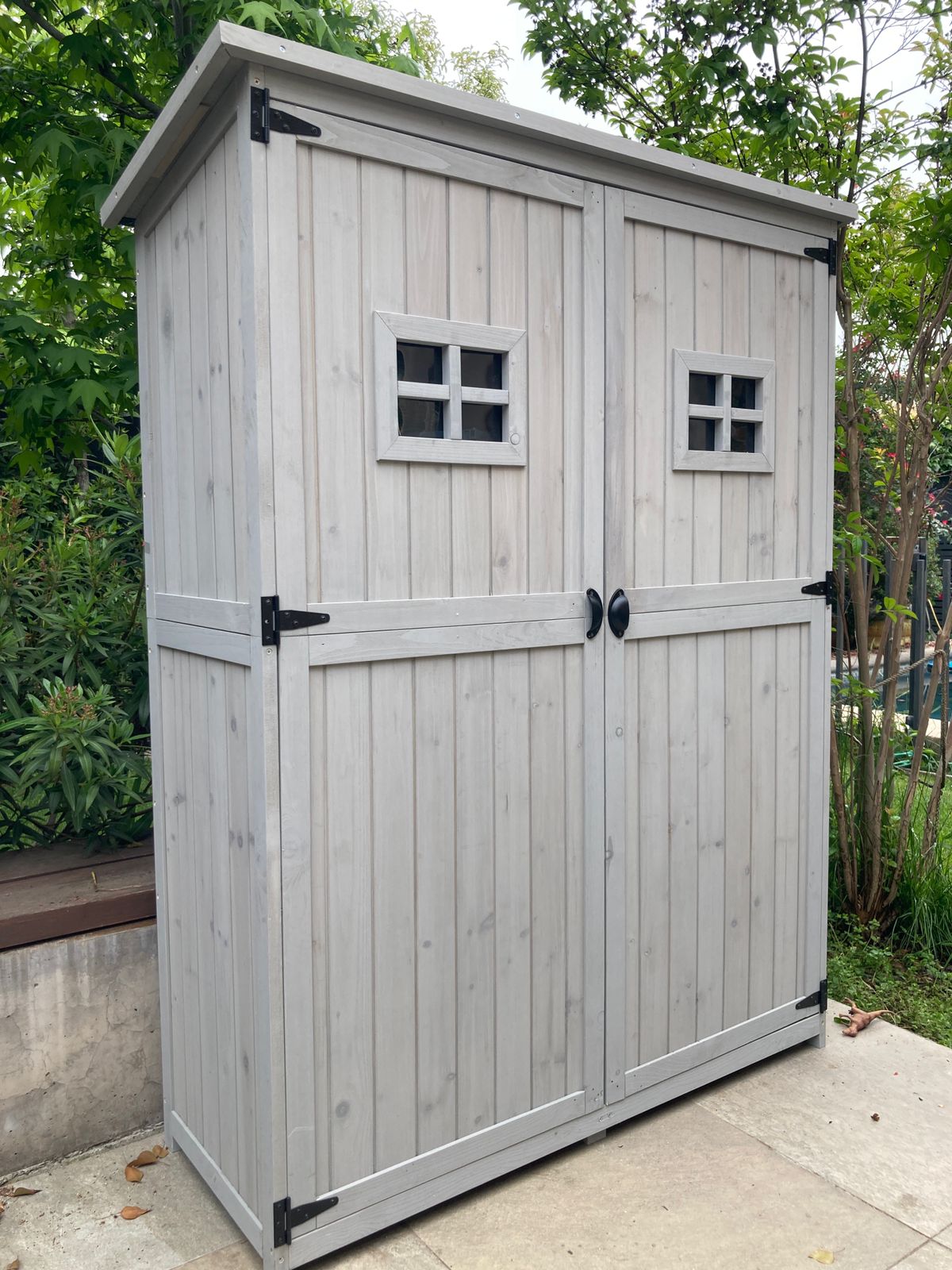 Bodega de Jardín madera medida estándar 120 x 45 x 165 cms BOPF01